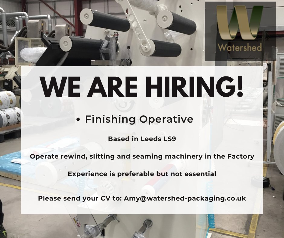 watershedpkgltd's tweet image. #finishing #printerfinisher #printfinishing #finisher #print #printingindustry #packaging #manufacturing #jobs #jobrole #leedsjobs #leeds #business #printing #cv #wearehiring #diecutlids #shrinksleeves #flexiblepackaging