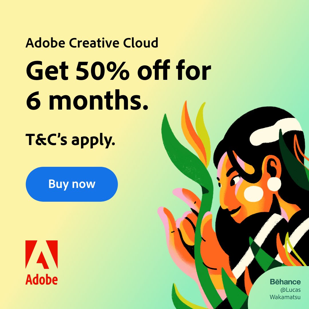 hiveofmany's tweet photo. 50% off Adobe Creative Cloud👇🏻 use link below👇🏻

https://t.co/c0qi0qv9CL

#adobe #discount #adobeillustrator #adobephotoshop #adobeindesign #adobeaftereffects #adobepremierepro https://t.co/felunfFPnT