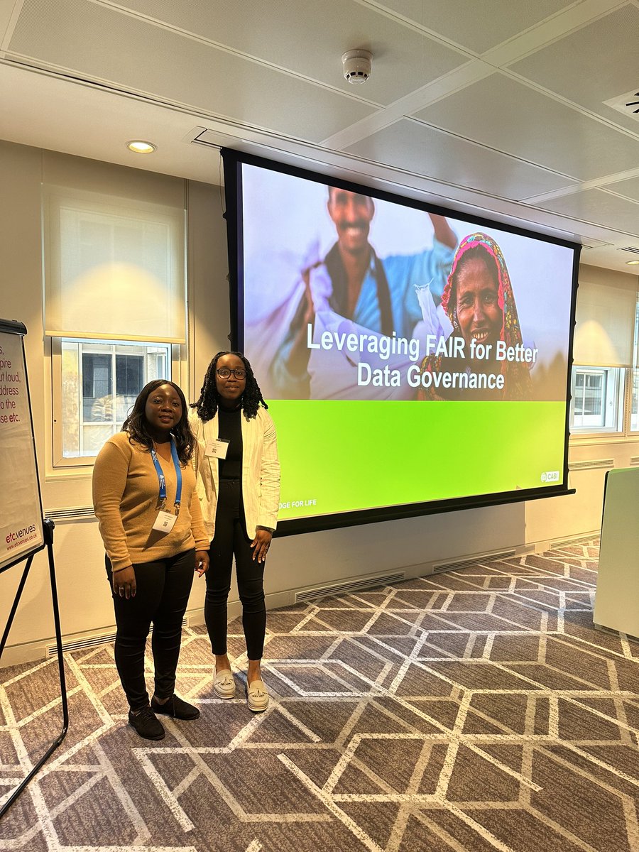 Beautiful day co-presenting with <a href="/chipo_msengezi/">Chipo Msengezi</a>  at the <a href="/IRMUK/">IRM UK</a> #MDMDG Europe conference about how we are leveraging the #FAIR principles for #data #governance in our #DPP #EDA projects in <a href="/CABI_News/">CABI</a> #DataManagement #dataquality