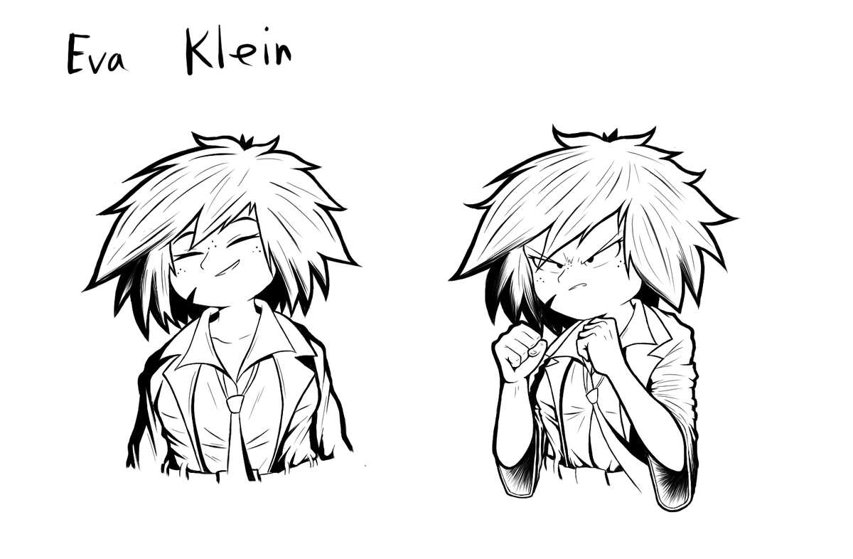 chosen_2525's tweet photo. I wanted to draw some emotions for my new character. I only drew two right now, but I'll update this every now and then so I have some content to post. Also, I official named this character Eva Klein. That is all, thank you to everyone who has stuck around! https://t.co/UVYGVGOAoJ