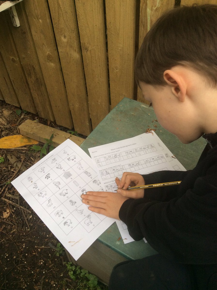 Birch class did some code-breaking at Forest School, having learnt about the Enigma code and the mistake which the Axis made during WW2. Polish and French spies/personnel helped Alan Turing, a British mathematician, to crack the code, and so save millions of further deaths.