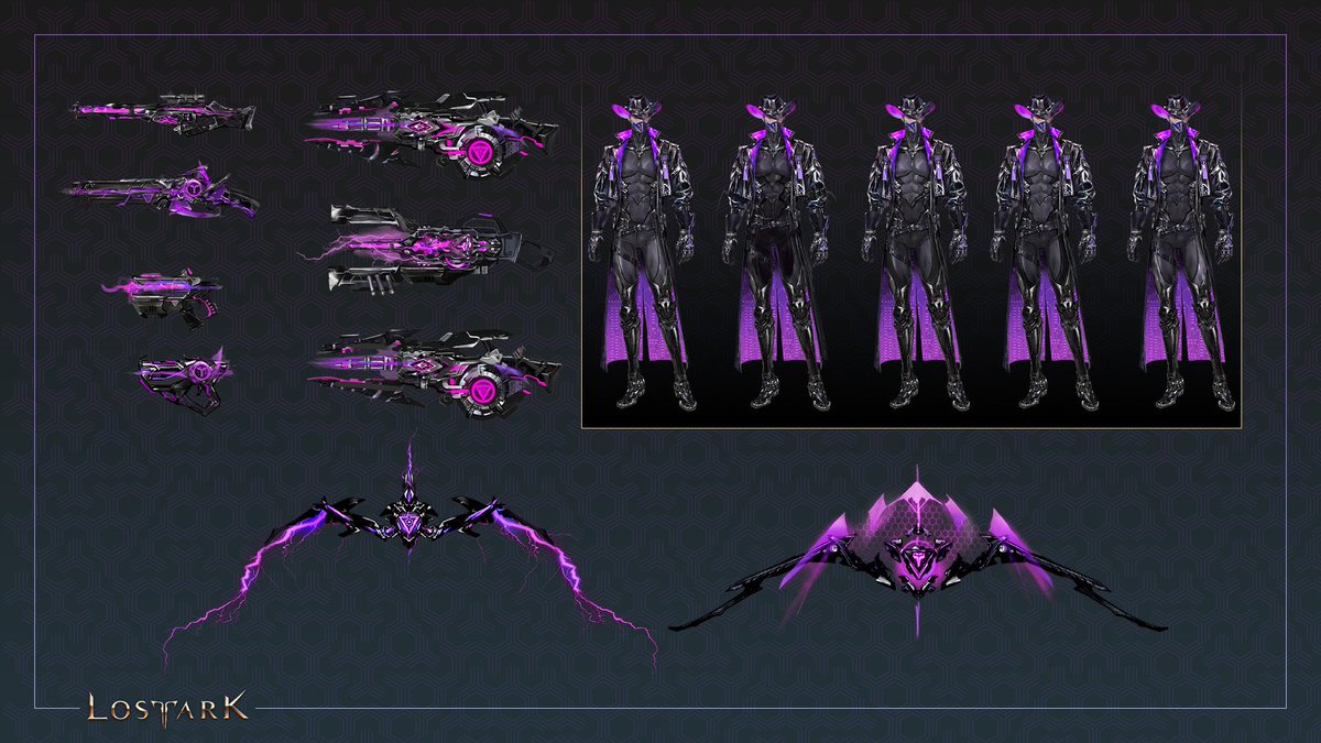 playlostark's tweet photo. The Western exclusive Arthetine Nightrider cosmetic collection is now available in-game!

From brainstorming to bringing the cosmetics to life in Arkesia, our teams at Amazon Games and Smilegate RPG take you behind the scenes!

Concept below!
 🌃 https://t.co/GqRNbgJHQz https://t.co/MDtLxc38OU