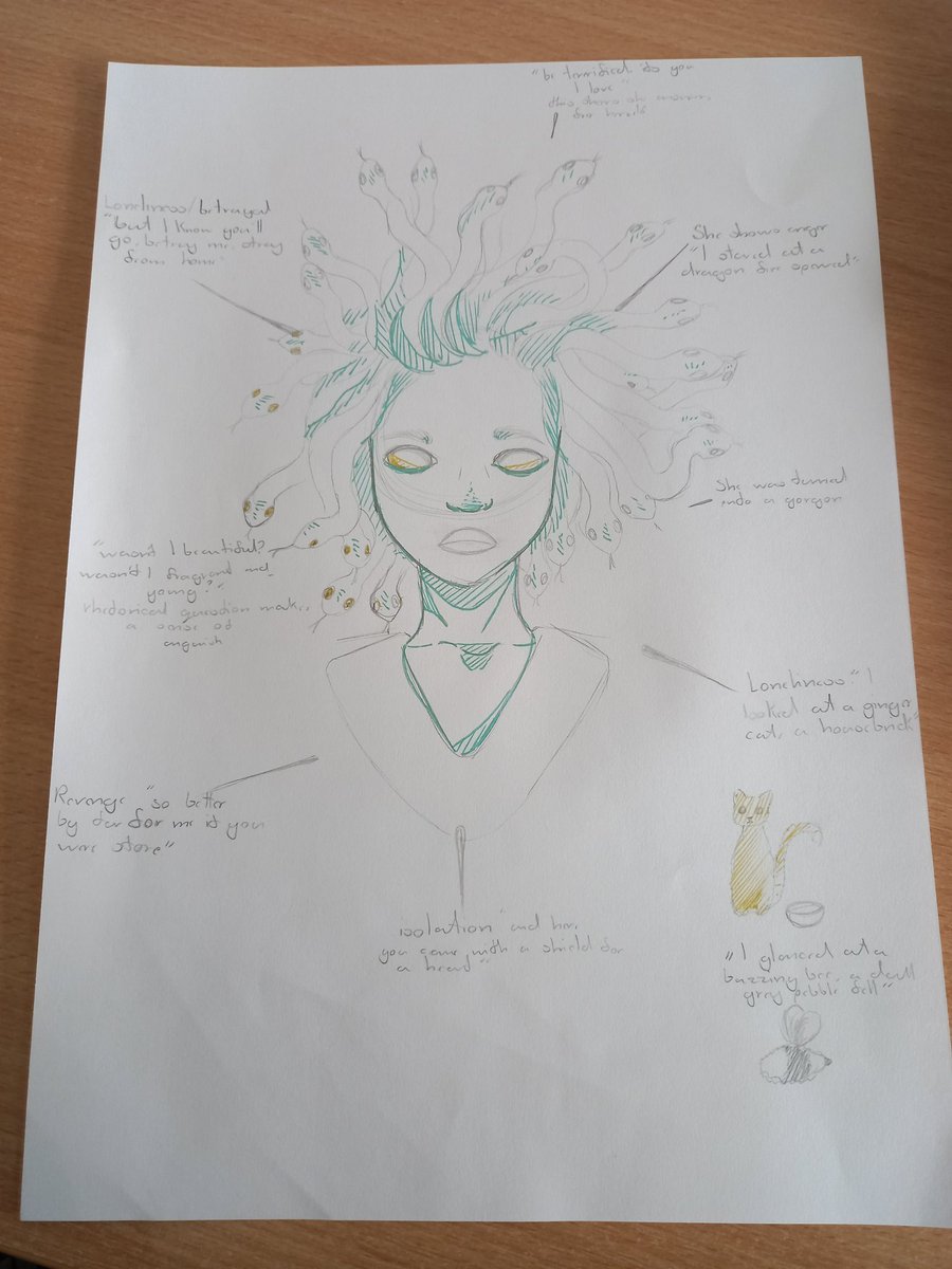 Miss_Quinn_MA's tweet photo. S3 'Medusa' poem posters for consolidation and revision #Duffy #Poetry #WordChoice #Imagery #Metaphor #KeyThemes @montrose_acad https://t.co/od872ECqGX