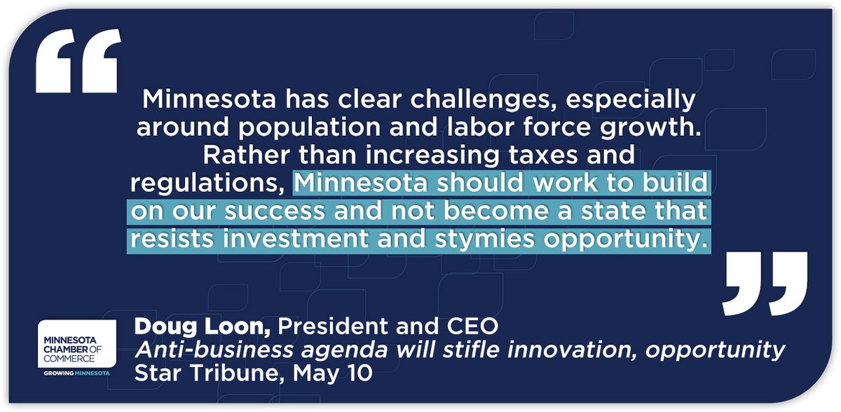 The Minnesota Chamber urges lawmakers to understand the long-term impact of their policies on our state and region. Our economic legacy is not something we can afford to lose. #mnleg startribune.com/anti-business-…
