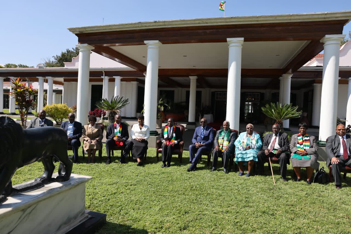 H.E. President <a href="/edmnangagwa/">President of Zimbabwe</a> meets the Zanu PF Council of Elders. It is to be made up of 25 Party elders. Seven members attended today's meeting. Their mandate is to advise the Party, Presidency &amp; the Politburo. Their responsibilities include  overseeing Party activities.