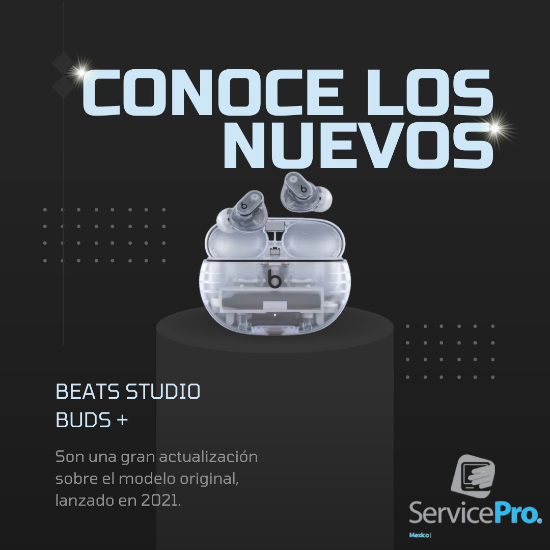 ServiceProMX's tweet photo. ¡Alerta auriculares! 😍 Los nuevos Beats Studio Buds+. Con cancelación activa de ruido y un modo de transparencia, estos auriculares inalámbricos están diseñados para competir con los AirPods Pro de Apple con un diseño más llamativo. 💥🎧 #BeatsStudioBudsPlus #Apple https://t.co/HWmqg3xnru