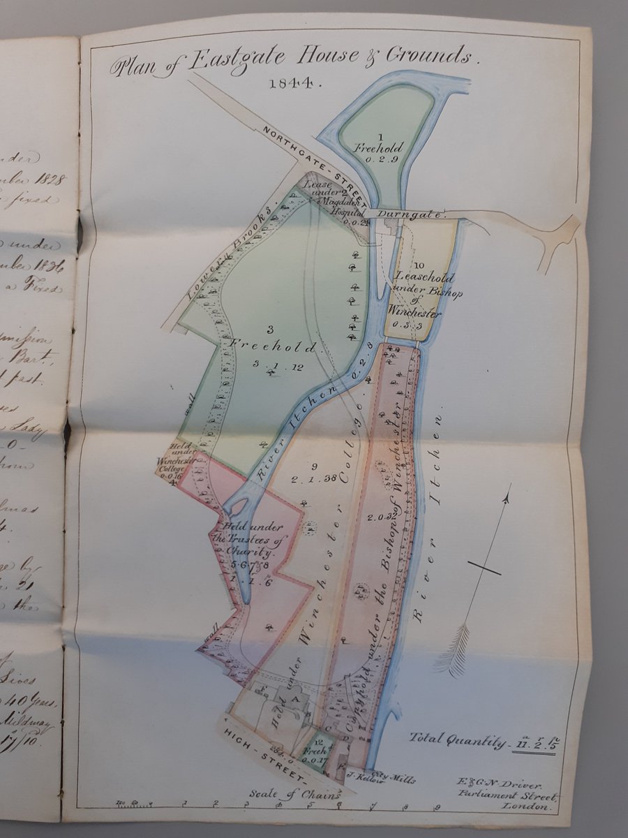 It's #LocalHistoryMonth - why not look at our online catalogue bit.ly/3R75qH5 - see what you can find about where you live. Picture: plan of grounds, Eastgate House, Winchester, 1844 (46M72/E171) #hampshirearchives #HampshireHeritage #'EYADay #EYALocal #WinchesterHistory