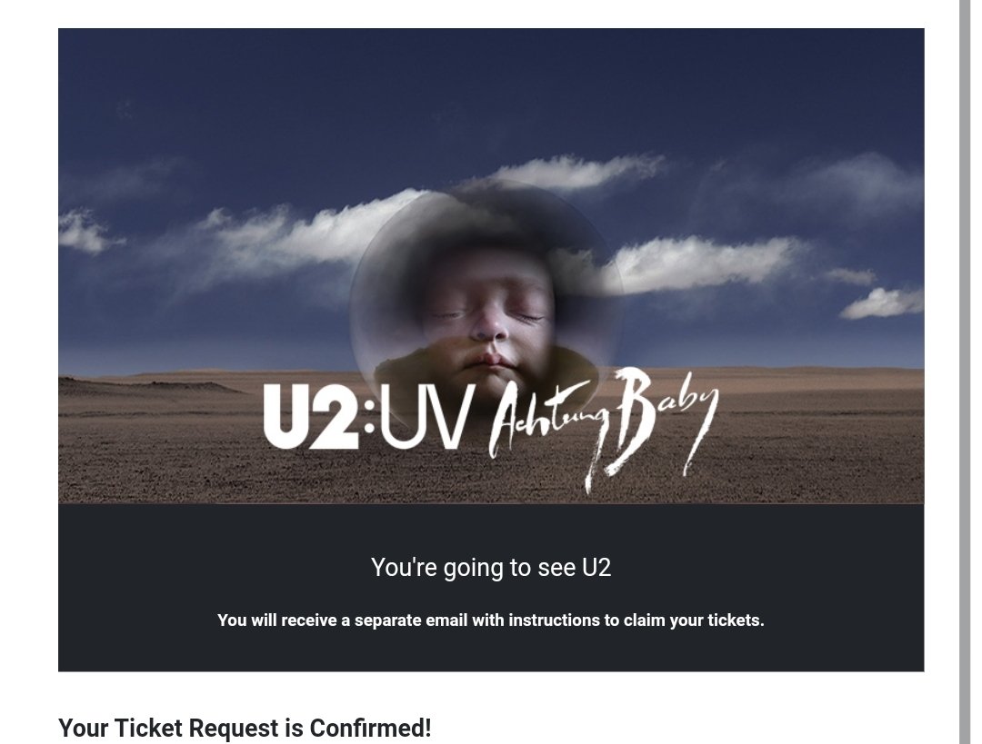 Confirmed! I'm confirmed! 10/13 GA to see <a href="/U2/">U2</a> #U2Sphere #U2xSphere <a href="/SphereVegas/">Sphere</a> #U2UV 
Thank you <a href="/U2comZooMods/">U2.cø‏m Zø‏ø‏ Mø‏ds</a> <a href="/U2Community/">U2Community</a> !!!! You did it!!! #HappyBeyondBelief

And Happy Birthday, #Bono Thank you for this gift on your birthday 🎉