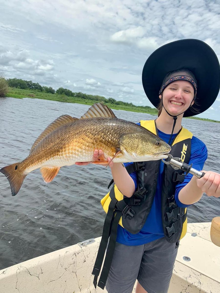 Look at that smile!  Look at that #redfish !  Come fish Louisiana with #DufrenesGuideService ! 
#LouisianaFishing #OnlyLouisiana #stbernardparish #Delacroix #louisianatourism
#NOLA #NewOrleans #GreaterNewOrleans #fishing
