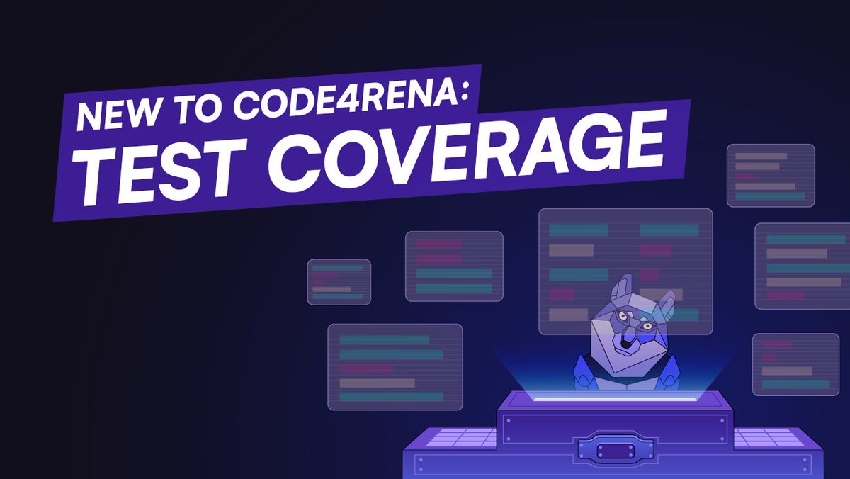 code4rena's tweet photo. Introducing Code4rena Test Coverage: a scalable approach to ensuring comprehensive test coverage for web3 projects 🤝

Read more about implementing Test Coverage as part of your security approach here: https://t.co/qjp3C9PCCe

Visit the webpage here: https://t.co/MpRI5QM9ni https://t.co/7knoe10GkU