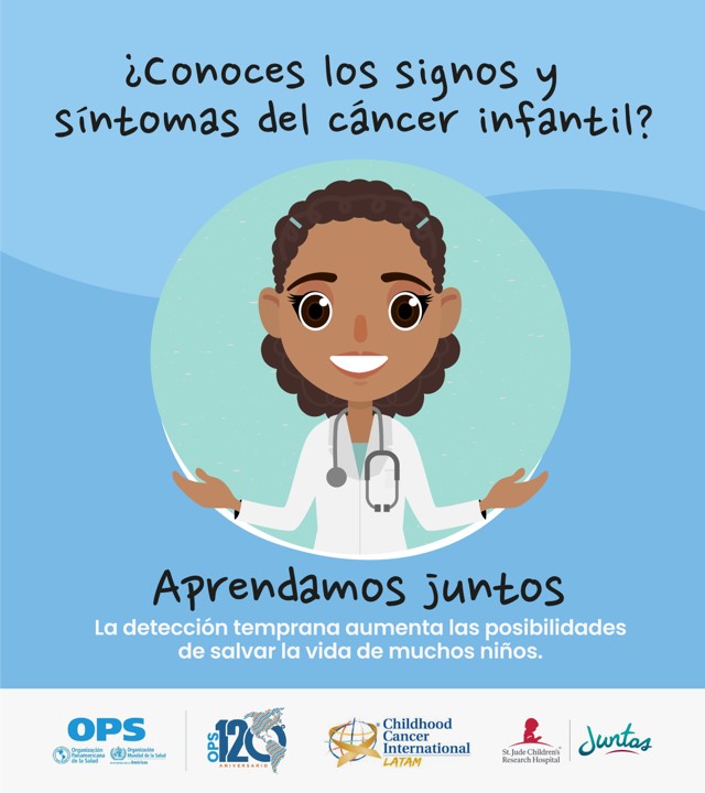 Si un niño o niña bajo tu cuidado presenta alguno de los signos o síntomas de cáncer infantil, llévalo inmediatamente a ver a su doctor.

Para aprender más, visita: bit.ly/3lEoxyf

¡El diagnóstico precoz salva vidas!

#CureAllAmericas, #EnTusManos