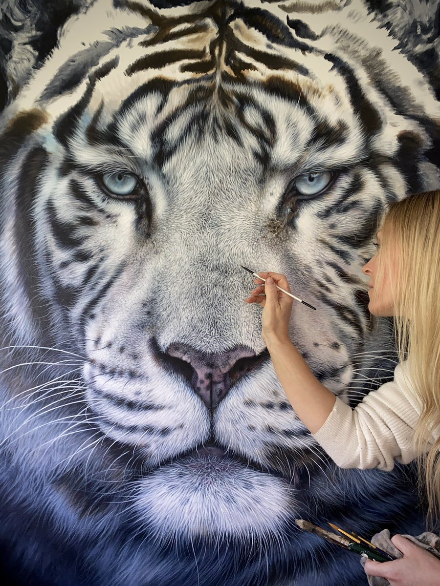 White tiger painting in progress….

julierhodes.com

#WhiteTigers #whitetigerpainting #wildlifeart #realismartist #artist #detailedart #acrylicpainting #paintingstudio #artinprogress