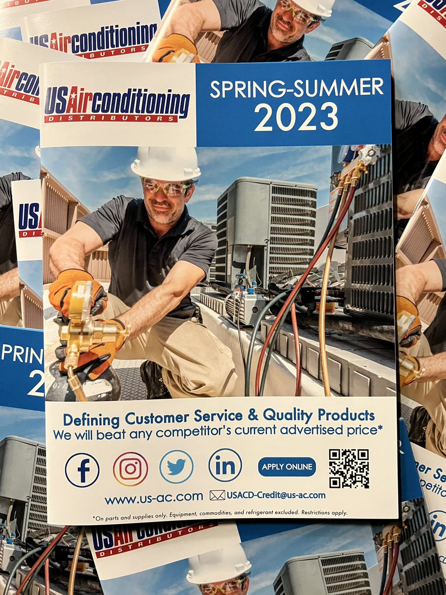 USACD's tweet photo. 📖 2023 US Air Conditioning Distributors Catalogs are now available at each of our 50 locations! 📍Stop by any of our stores to grab one of your own and check out the wide selection of parts, tools, and supplies we have in stock this spring-summer season ☀️ #usacd https://t.co/bpyY2hhBxO