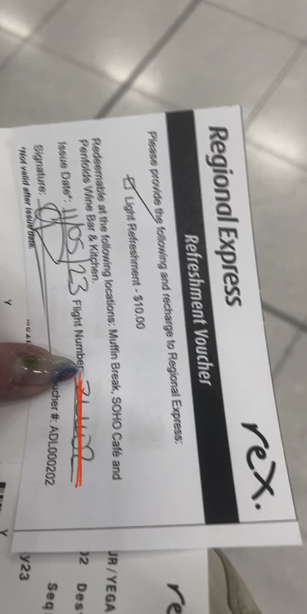 Times are tough , but nothing makes you feel more pathetic than having a 5 hour delay with <a href="/RexAirlines/">Rex Airlines</a> , and only be given $10 for “light refreshments” - in an airport , the lady who was delayed with me used part of hers and we’ve split a muffin between us ! ☺️ #rexairlines