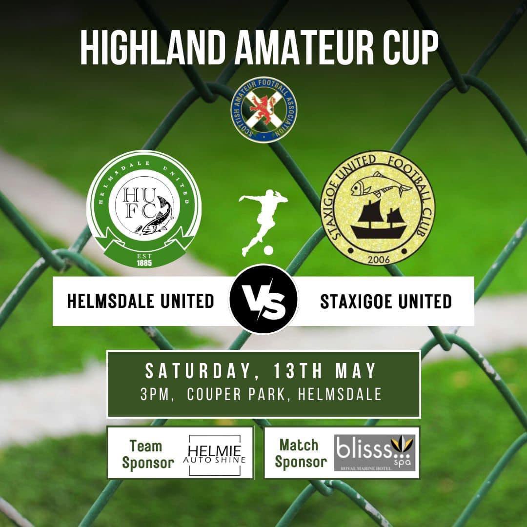 It’s that time of year again, Highland Amateur Cup weekend is approaching 🏆

We welcome the 2017 finalists, <a href="/StaxigoeUnited/">Staxigoe United</a> to Couper Park for the 1st round of the competition. Should be a cracker of game 😃

Match sponsor this weekend is Blisss Spa, Brora 🤝
Come on the dale 💚