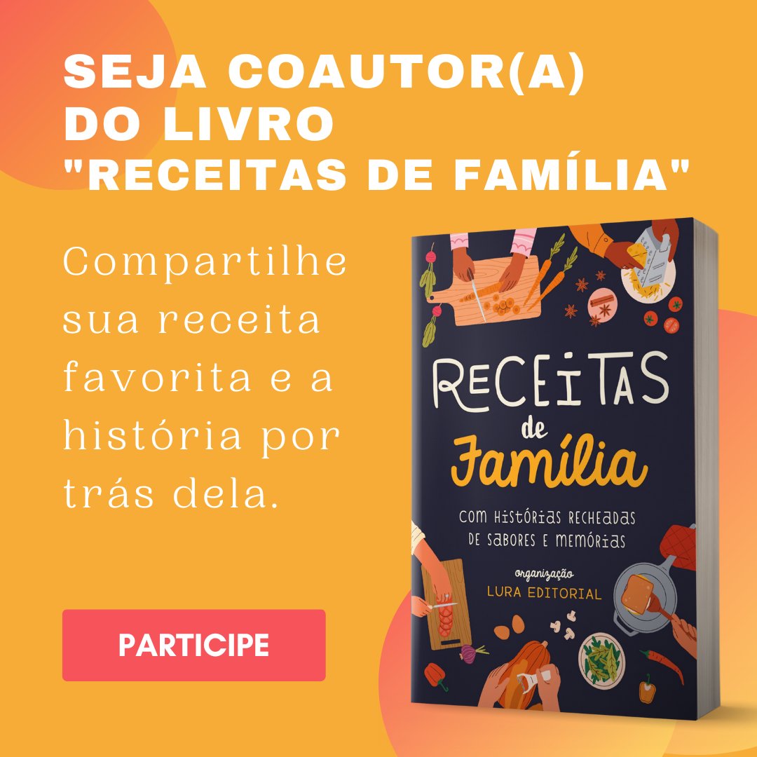 Seja coautor(a) no livro "Receitas de Família"!

🍜🍲 Compartilhe sua receita favorita e a história por trás dela.
👇
luraeditorial.com.br/antologias/rec…