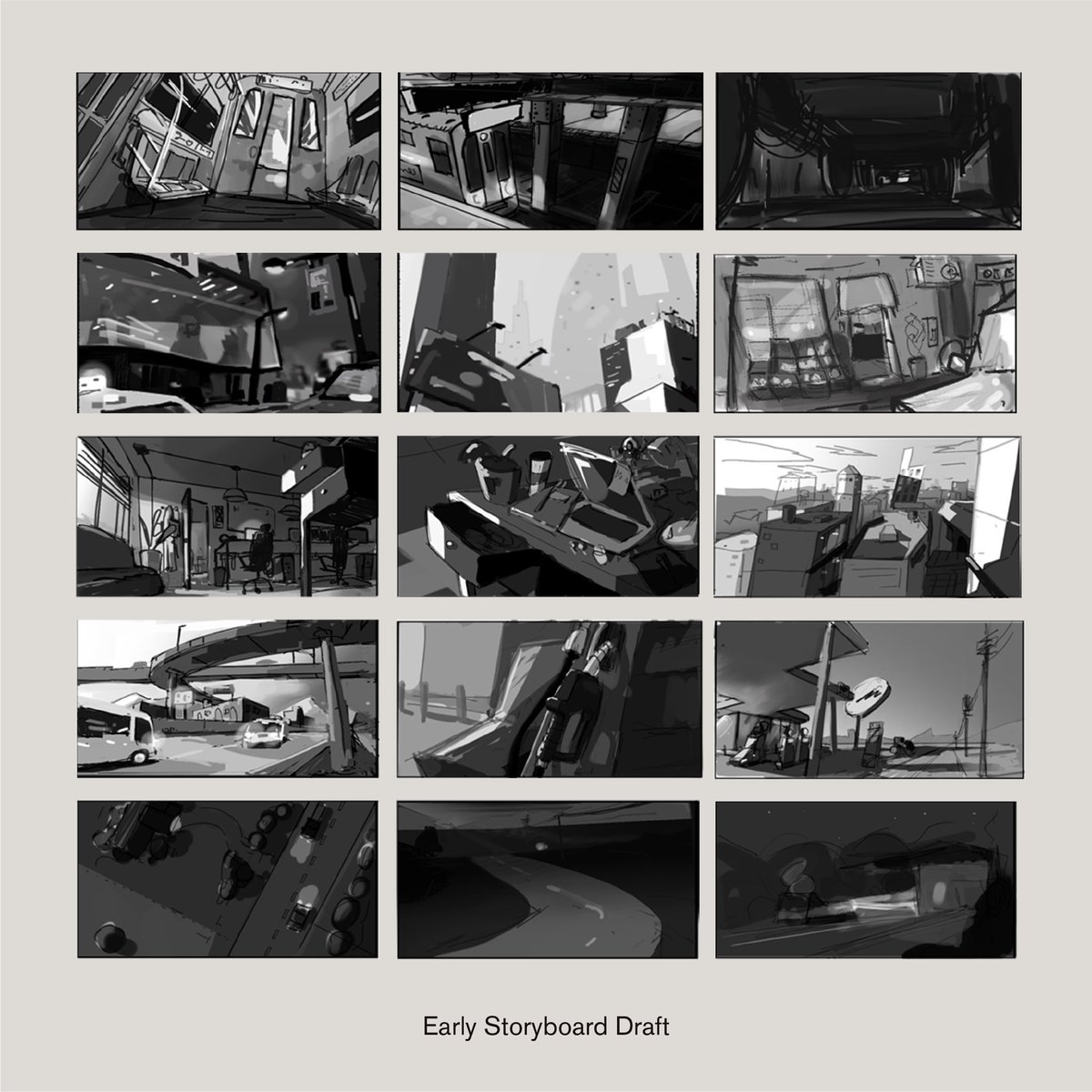 raxo_studios's tweet photo. Our storyboard was the first step we took while making 'Scenes from an Urban Sunset'. From there, it all started to find its flow as we crafted all the settings and backgrounds, its colors and how light would interact with them through the course of the short. 🌇 https://t.co/bG1zmQbdUx
