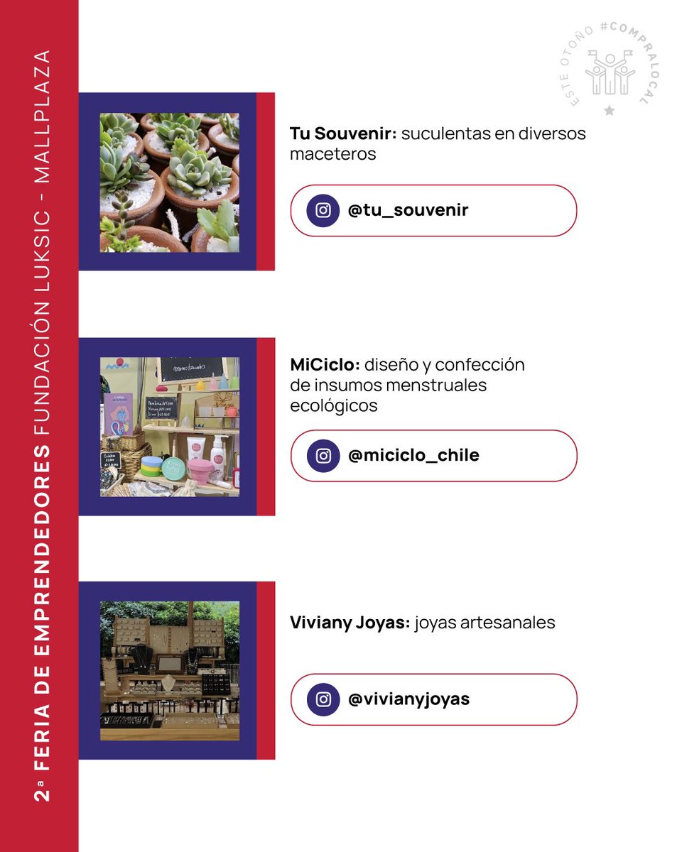 ¿En búsqueda de panorama y regalo para el Día de la Madre? No te pierdas la feria de emprendedores que realizaremos junto a <a href="/MallplazaCL/">Mallplaza 🇨🇱</a> , desde mañana hasta el domingo en Mallplaza Vespucio. Toda la información 👇