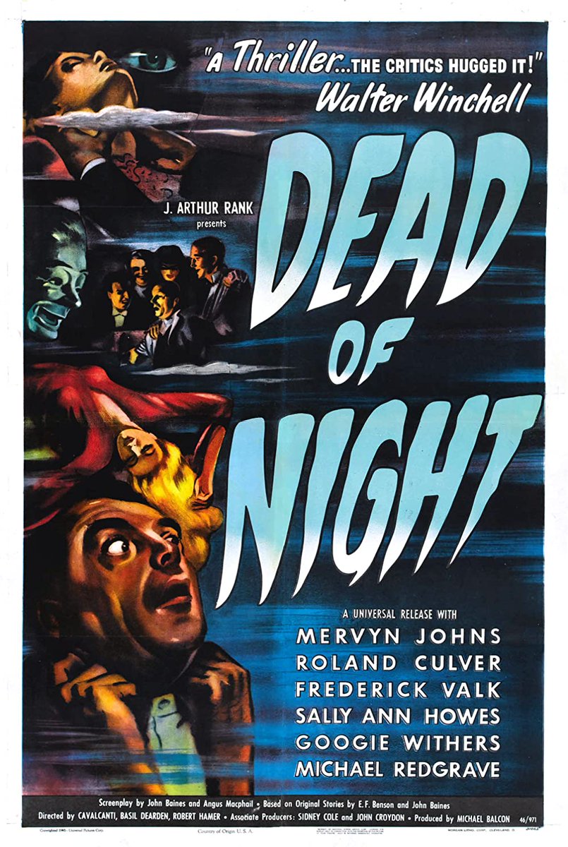 Review tinyurl.com/27rtmw26 do filme 'Dead Of Night / Na Solidão da Noite' (1945). #terror #filmepretoebranco #antologia #drama #misterio #review #anos40 #suspiroearrepio