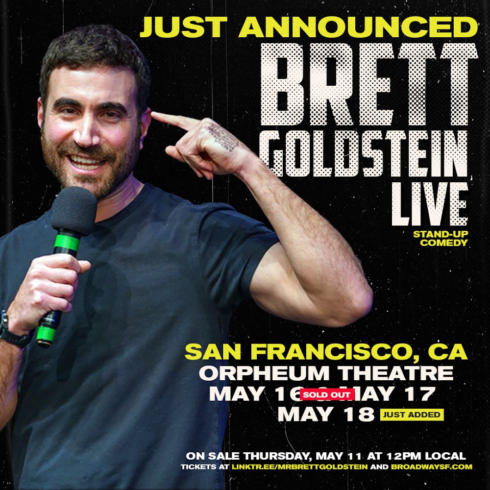 Brett Goldstein on Twitter "EXTRA DATE JUST ANNOUNCED! Third show
