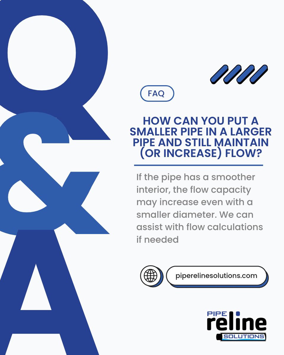 #WantToKnowWednesday 

How to maintain or increase flow capacity when relining: 

#relineit #reline #culverts #pipe #trenchlesstechnology #nodig #pipework #pipereline #pipeprojects #QandA