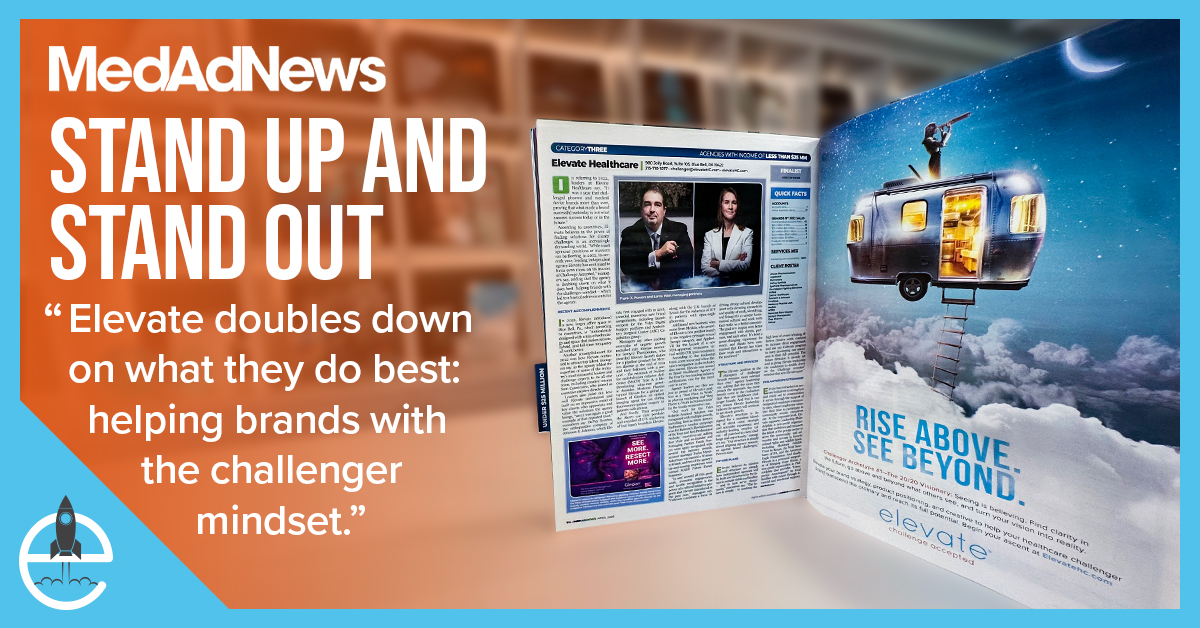 Elevate has been featured in the #MedAdNews 2023 Agency Issue. Thank you <a href="/pharmalive/">PharmaLive</a>! We are ready to help our clients fly even higher. Read more on our site. #ElevateTeamwork #hcsm #AdAgency #Advertising #hcmktg buff.ly/432Onwn