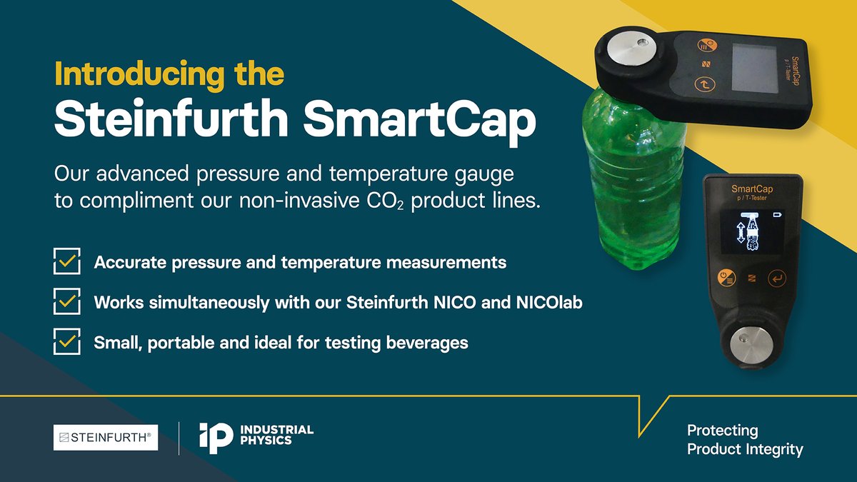 IndustrialPhys's tweet image. Introducing our new Steinfurth SmartCap! It provides fast, accurate temperature and pressure measurements and is ideal for working alongside our non-destructive CO2 measurement product lines. Find out more -
ow.ly/fjz350NTKv7 
#beveragetesting #pressuretesting #co2