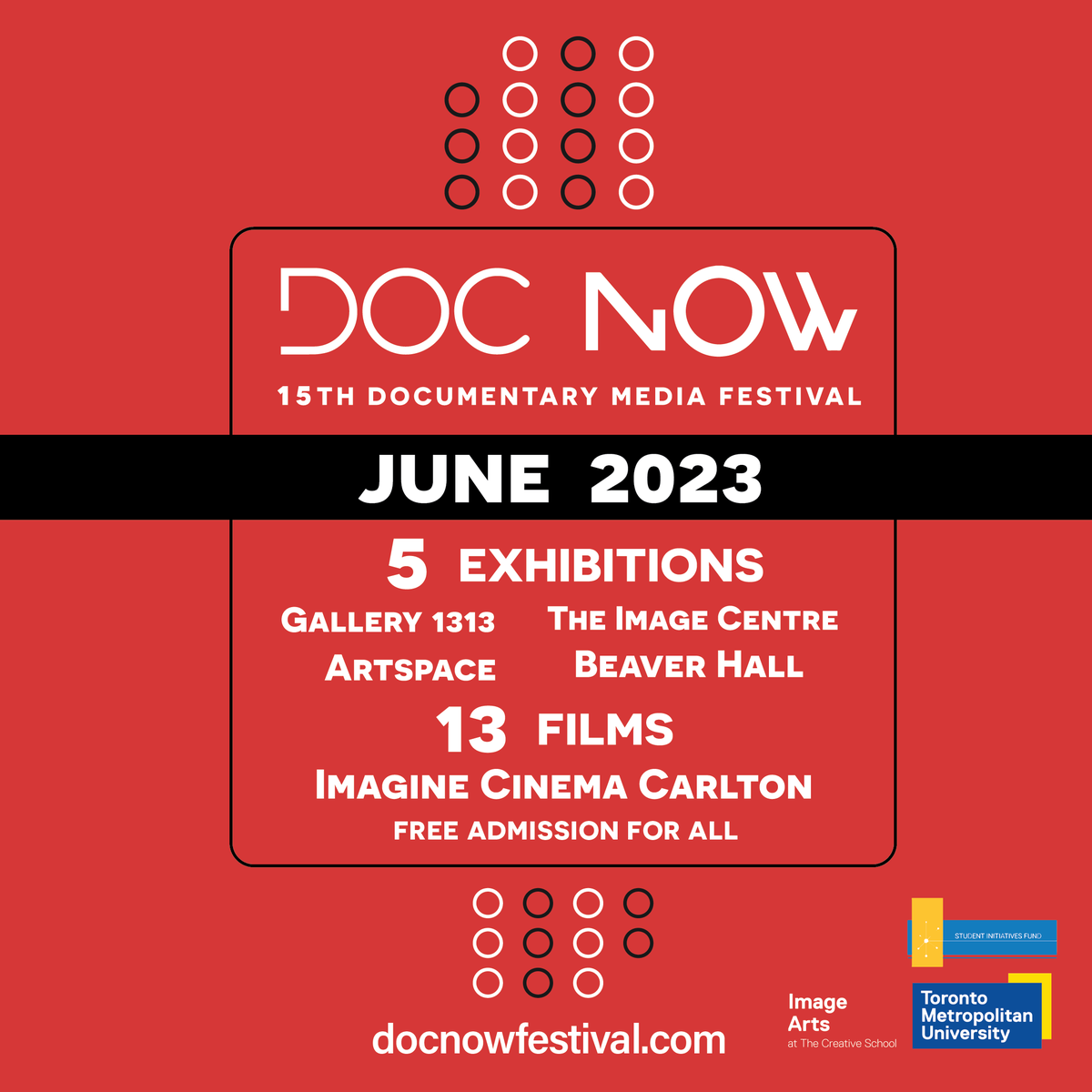 Doc Now 2023 is coming soon! Film Screenings June 1 - 4. Photography Exhibitions June - August. Complete details on our website: docnowfestival.com
