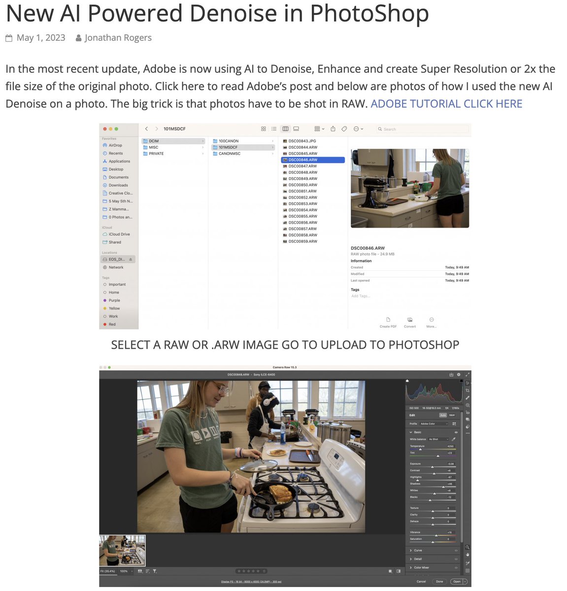 New AI powered denoise edit in @Photoshop - photos need to be shot in RAW @jeadigitalmedia jeadigitalmedia.org/2023/05/01/new…