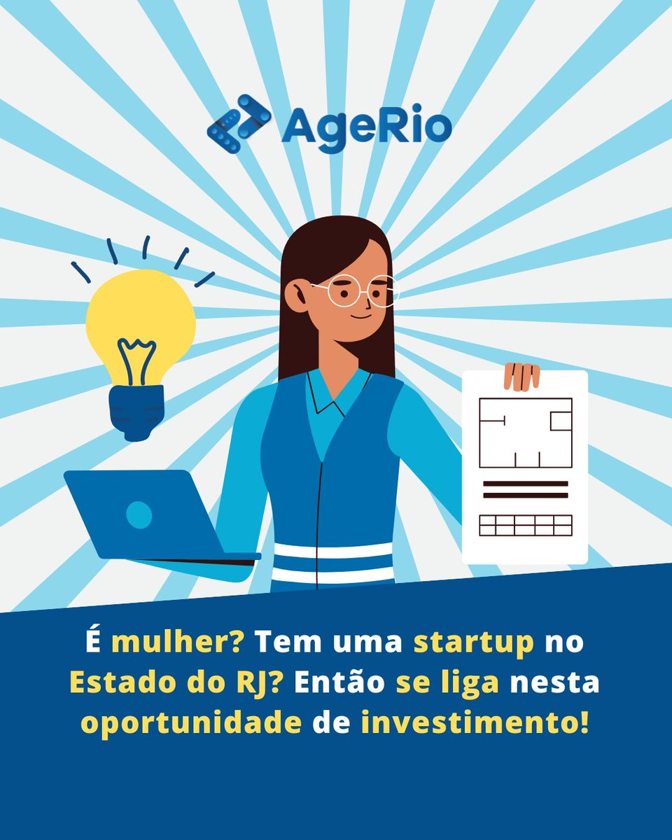 Se você é mulher e ocupa um cargo de liderança em alguma startup fluminense, aproveite esta oportunidade promovida pela AgeRio e o fundo We Ventures! 

Inscreva-se até 31 de maio para a rodada de investimentos de até R$ 5 milhões em we.ventures.!

#agerio #startups