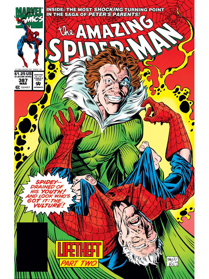 ClassicMarvel_'s tweet photo. The Amazing Spider-Man #387 cover dated March 1994. https://t.co/u3gl4QYVmN