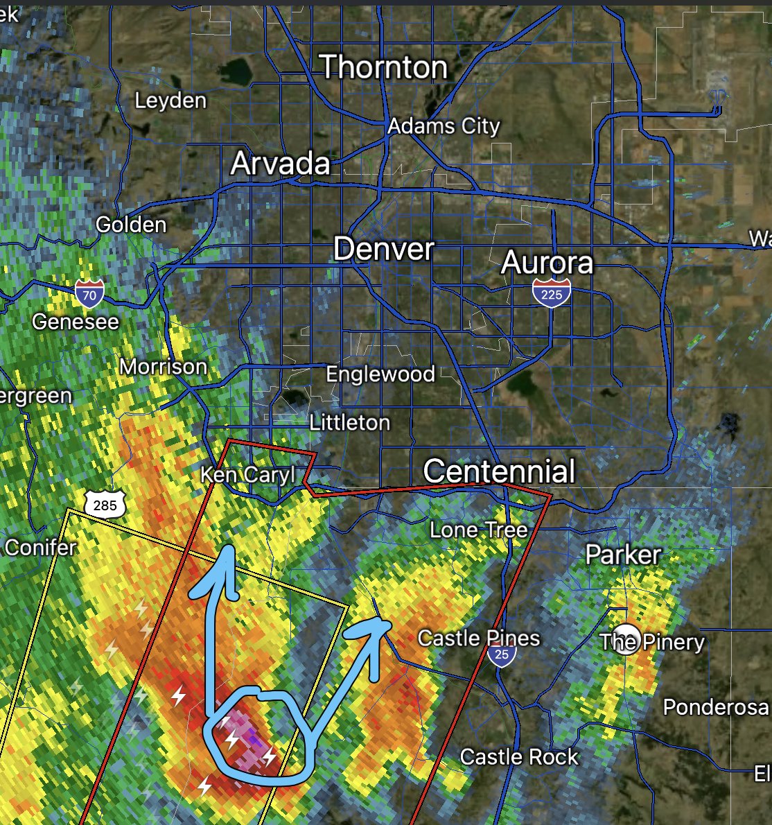 Mike Smith on Twitter "TORNADOWARNING Denver COwx 300p radar There