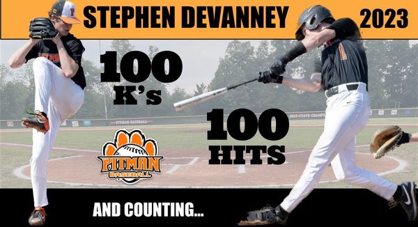 Pitman Baseball Live (@phsbaseballnow) on Twitter photo On April 22, <a href="/sdevanney_/">•stephen devanney</a> hit 100 K’s. Today he reached 100 hits!! Can’t wait to see what amazing thing he does next! #PitmanBaseball #PitmanPantherPride <a href="/PitmanAthletics/">Pitman Athletics</a> On April 22, <a href="/sdevanney_/">•stephen devanney</a> hit 100 K’s. Today he reached 100 hits!! Can’t wait to see what amazing thing he does next! #PitmanBaseball #PitmanPantherPride <a href="/PitmanAthletics/">Pitman Athletics</a>