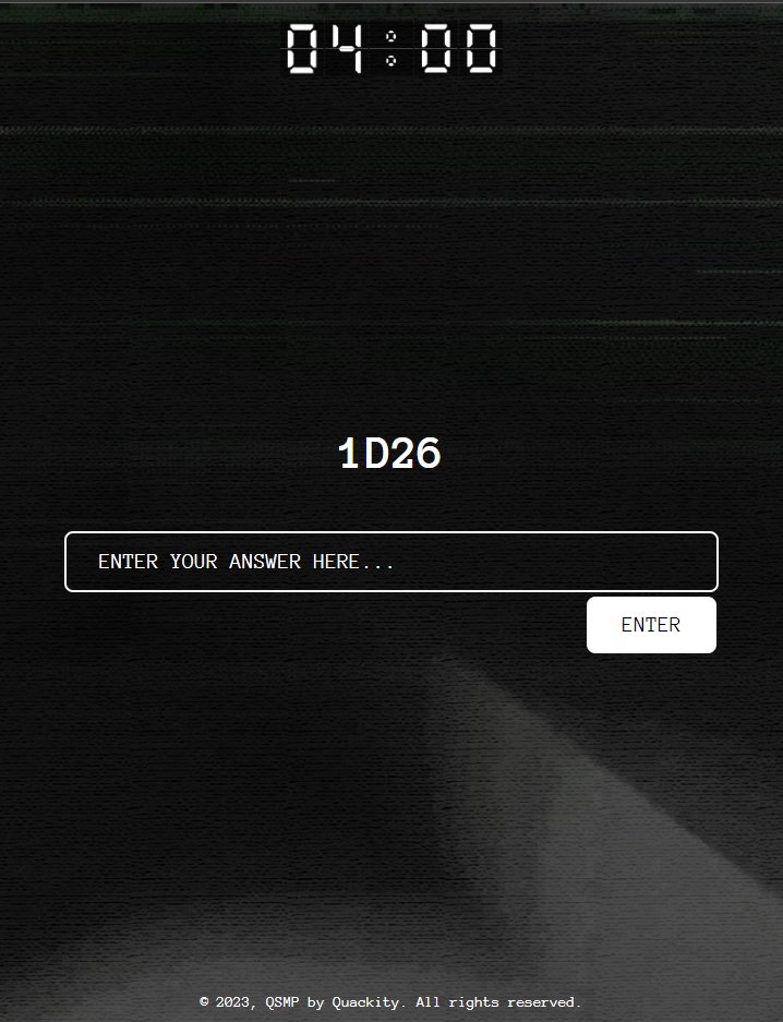 rubio_sky's tweet photo. Guys I got 1D26 what does this mean?????
#QSMPGlobal https://t.co/nRL2QdatHd