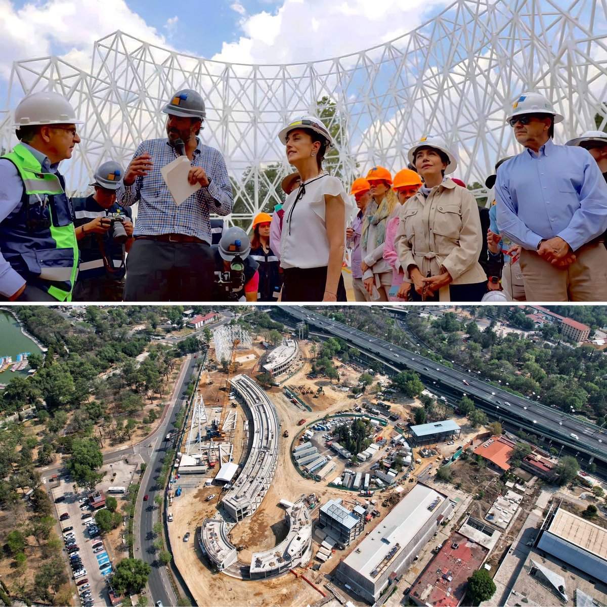 Claudiashein's tweet photo. Junto con José Miguel Bejos, presidente de la empresa Mota Engil México, visitamos la obra del nuevo Parque Aztlán donde anteriormente estaba la Feria de Chapultepec, abrirá sus puertas en agosto y tendrá juegos mecánicos, foro para espectáculos, el Museo Dolores Olmedo y otras atracciones. 

Se mantendrán los costos accesibles pero también contará con un área totalmente gratuita.