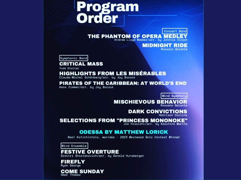 Our free spring concert is tonight starting at 7 PM, <a href="/RoundRockISD/">Round Rock ISD</a> PAC. Come hear all 4 bands &amp; “Come Sunday” by @OmarThomasMusic! #lasttimebesttime #classof2023 👌🧡