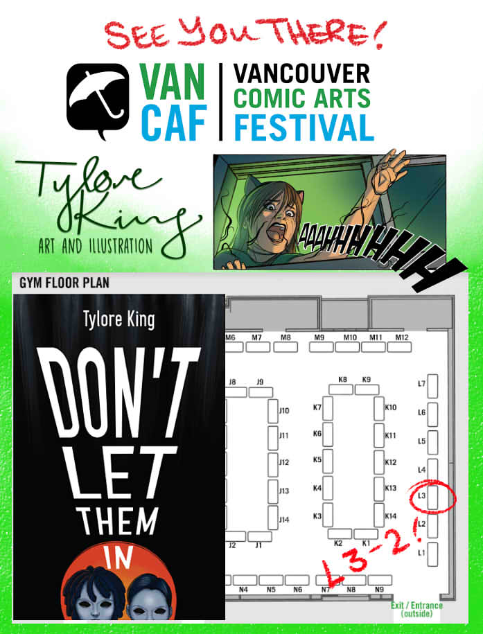 vanillainsults's tweet photo. Last night I finished colouring DON'T LET THEM IN. What a rush of relief! I can't wait to show everyone. See you there! @VancouverComics #vancaf https://t.co/Duyv2jm9Id