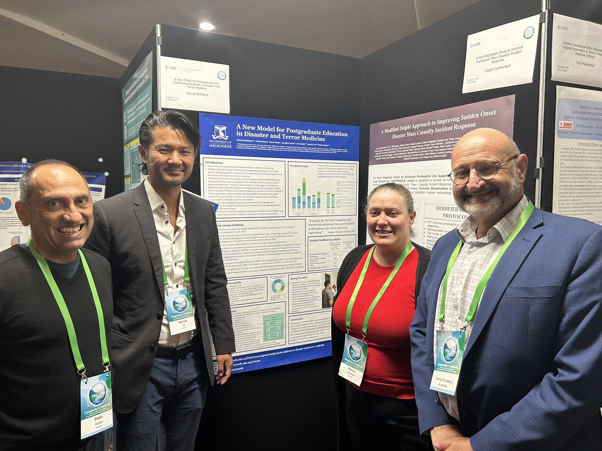 bbergs57's tweet photo. Some of the @CritCareUniMelb Grad Dip Disaster and Terror Medicine team assembled at #Wadem2023. Lots of interest in the course @UniMelb https://t.co/S8pW4feFW8
