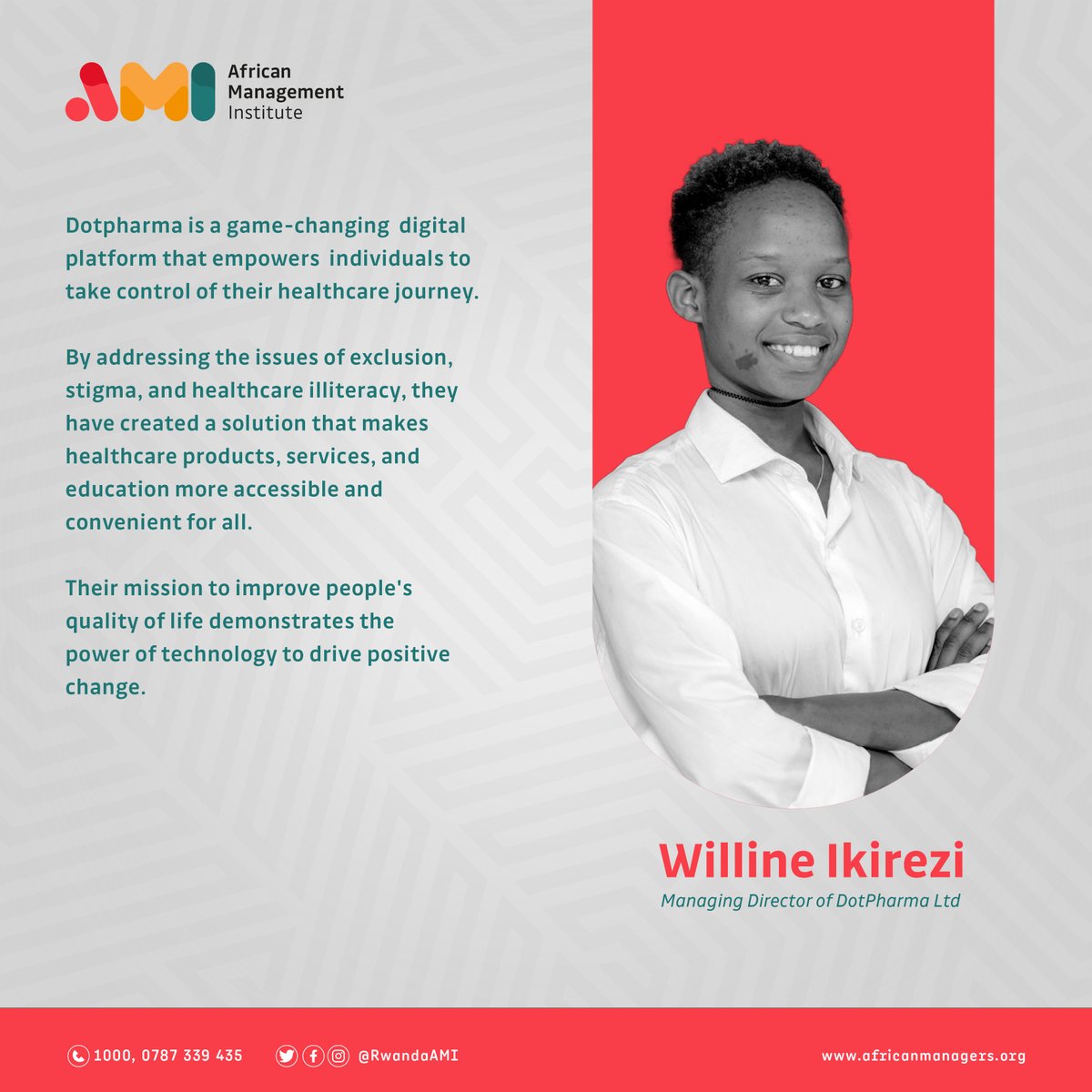 RwandaAMI's tweet photo. "The most recent thing I learned with #AMI since I began the #AgukaProgram, It's that each founder should automate key business needs so that they can run efficiently even when they are not around. This really resonated with me" 

Ms @Inspirer_W of @dot_pharma 

#Aguka #AMIRwanda https://t.co/6XTub4ZyiP