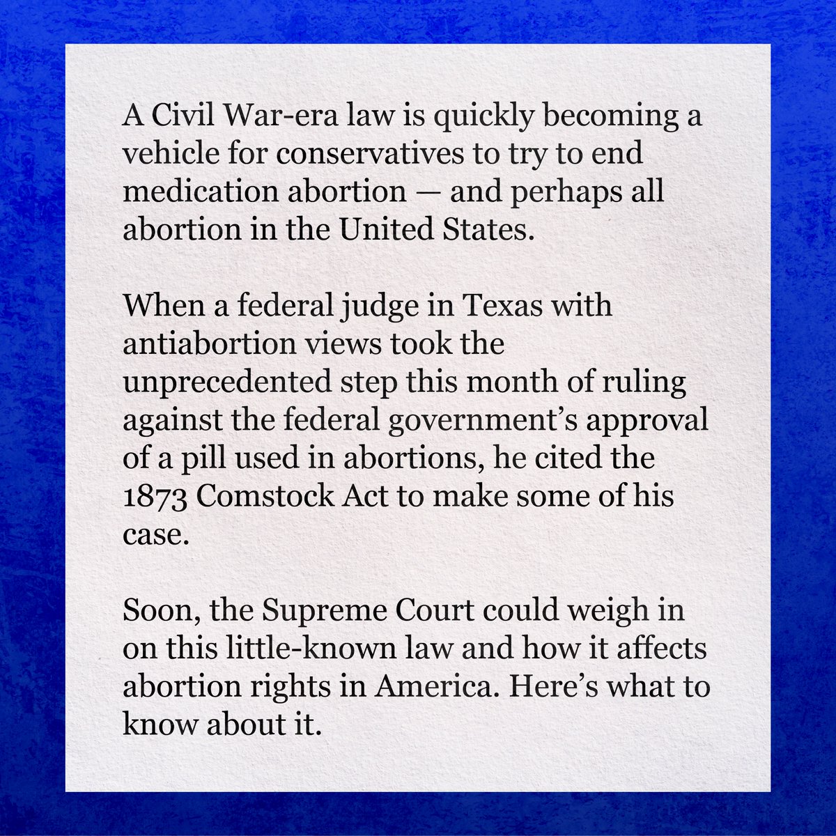 womensmarch's tweet photo. Settle in and put your scrolling fingers on. It's time to talk about the Comstock Act and a deranged moral crusader from the 1800s who perfectly explains the modern GOP (&amp; Ted Cruz's beard). 🧵 https://t.co/6hXKlu3Xag
