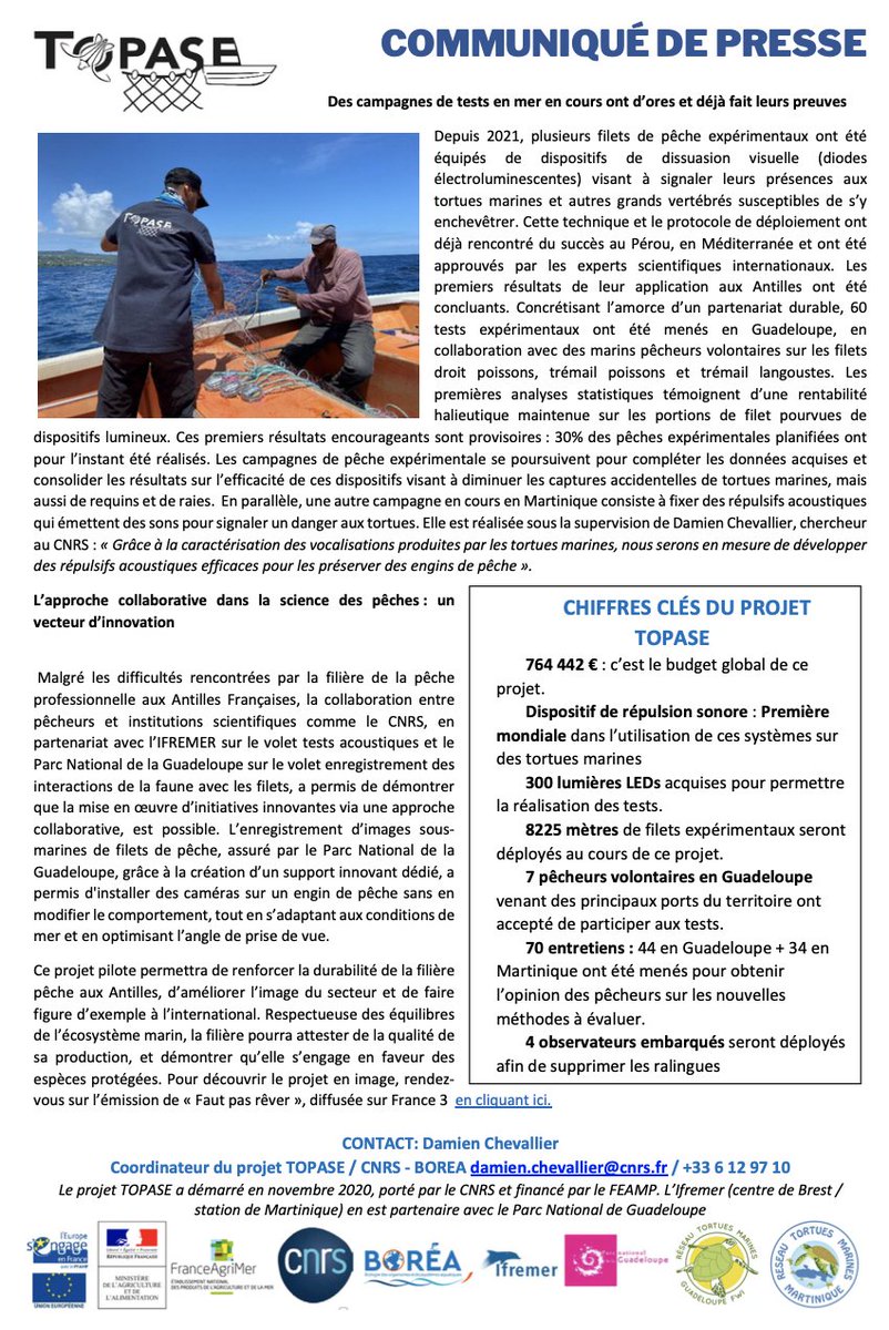 bigsharkchum's tweet photo. Conférence de presse le 17 Mai 2023 sur le Projet #CNRS de Damien CHEVALLIER : TOPASE financé par le #FEAMP sur le #Bycatch des #tortues au #Antilles https://t.co/LW8u6CWUql