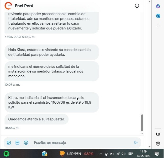 AVargasDurand's tweet photo. @EnelPeru @IndecopiOficial @OSINERGMIN @EnelChile @Enel_NA Sí, es ese el suministro, la última vez que se comunicaron conmigo fue el 07 de marzo y miren a la fecha sigo afectada, sin poder vivir en mi casa y con una bebé de 6 meses que sigue sin disfrutar de su nuevo hogar. ¿Cuando se acercarían a mi domicilio para colocar mi medidor? https://t.co/xLCLavCqYp
