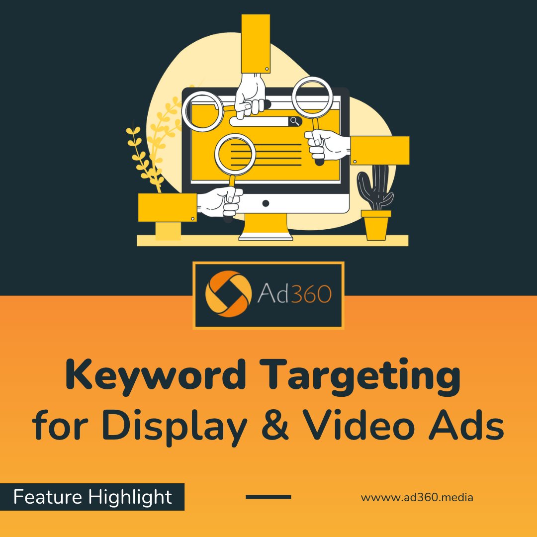 Ad360Media's tweet image. Do you use keyword targeting properly? We go beyond basic keyword selection and place your ads on websites where your audience is engaging with relevant content. 

Check out our latest blog article about optimized keyword targeting feature! 

#ads #keywordtargeting #optimizedads
