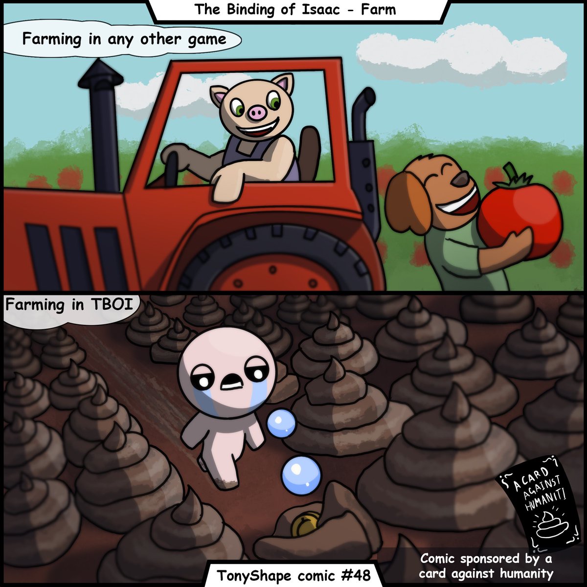 Tony_Shape's tweet photo. The Binding of Isaac
#thebindingofisaac #cardagainsthumanity #comic https://t.co/0vKOrxspHK