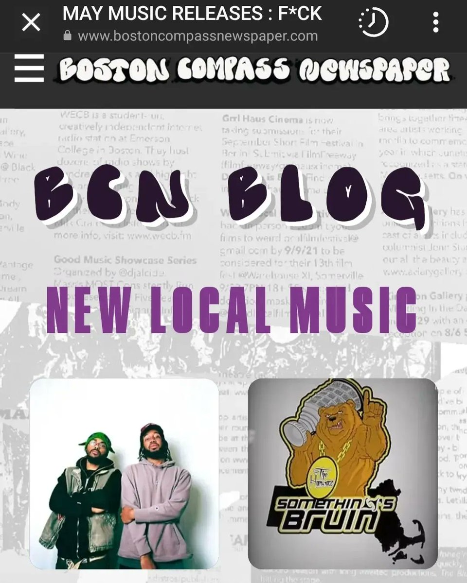 S/O to @boston_compass for including the #SomethingsBruin video in their music blog ✊🏿✊🏿 Link below ⬇️: bostoncompassnewspaper.com/blog/search