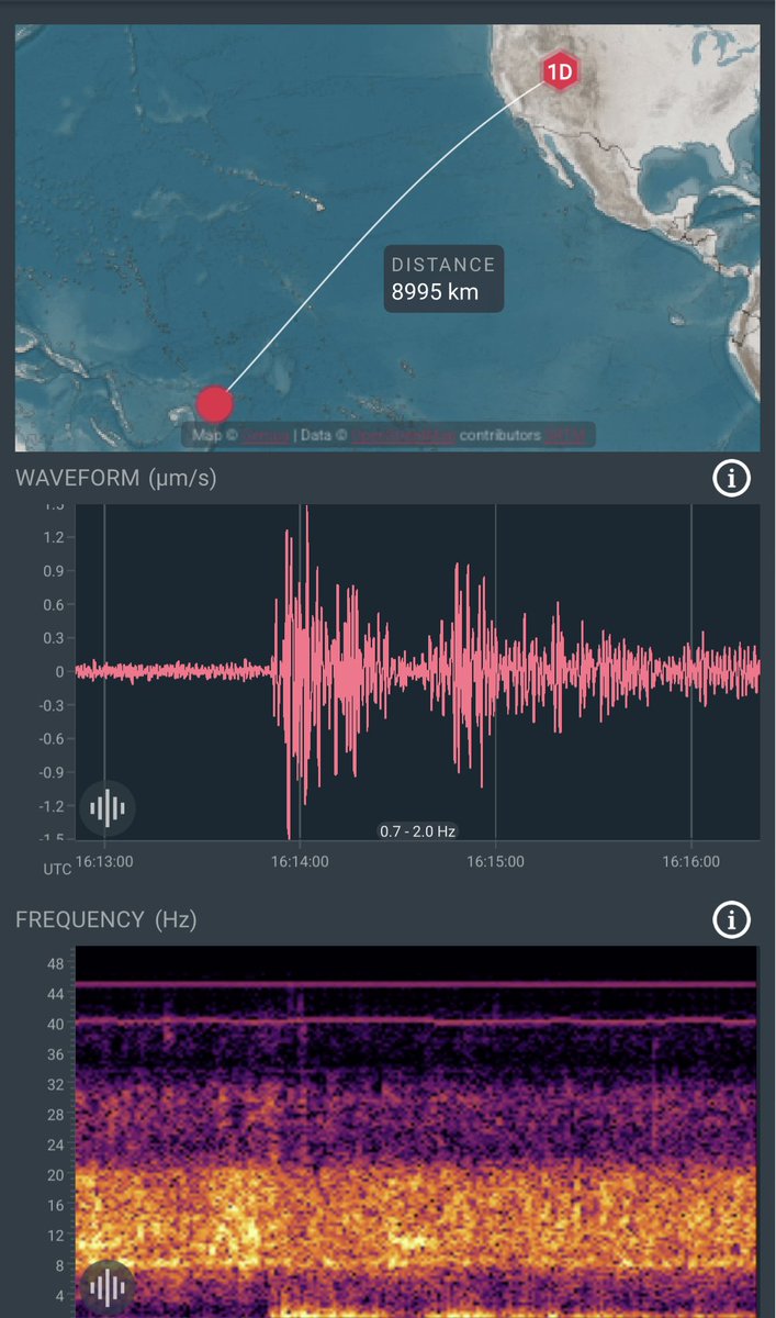 geophys_xtian's tweet image. Energy from the Tonga Islands deep EQ as seen on my @raspishake #ShakeNet