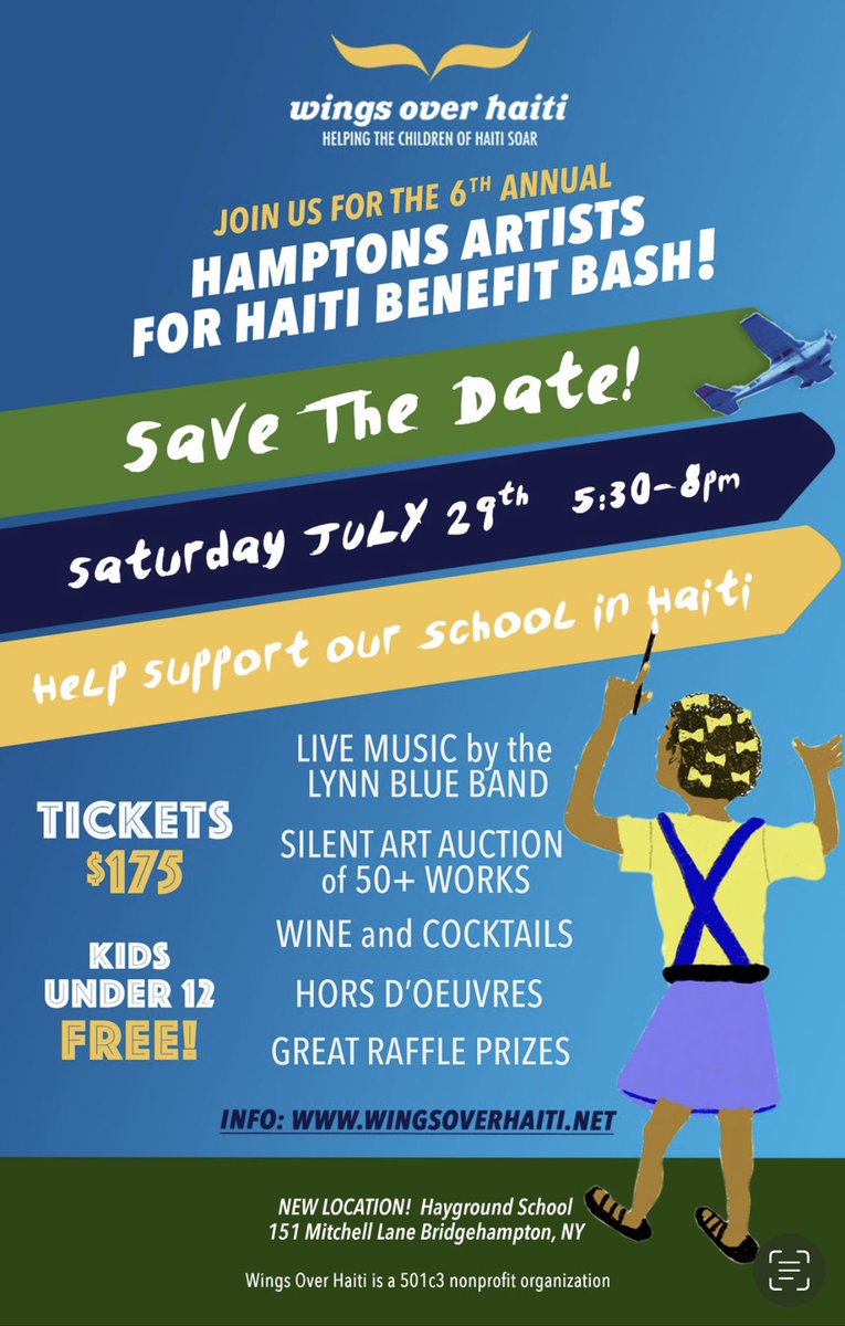 HaitiTrees's tweet photo. Save The Date! Haiti Benefit Bash! 
#fundraiser #hamptons #nonprofit #nonprofitfundraising #event #benefitbash #haiti #bridgehampton #art #artshow 
#wingsoverhaiti #haygroundschool #hamptonsartistsforhaiti #nyfoh 
https://t.co/2qlaKU3WF6 https://t.co/JgjoLHtdb7