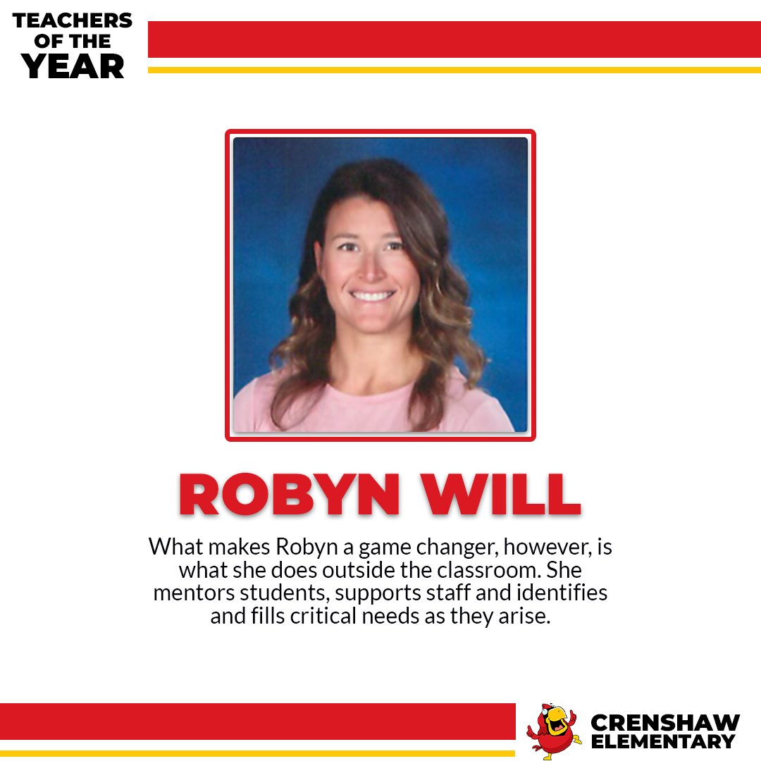 oneccps's tweet image. 🍎✏️It&apos;s Teacher Appreciation Week, and we&apos;re celebrating more fantastic #OneCCPS Teachers of the Year!

👏Congratulations to:
▪️ Robyn Will, @CrenshawCards 
▪️ Melissa Miles, @EcoffElementary 
▪️ Elizabeth Bryant, Greenfield Elementary
▪️ Kayleen Lawrence, Robious Elementary