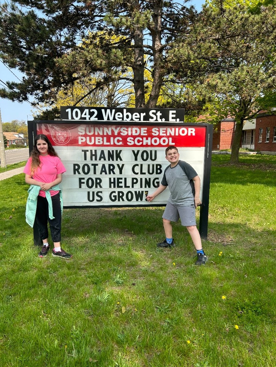 Thank you to the Rotary Club of Kitchener Grand River <a href="/RotaryKGR/">Rotary Club of Kitchener Grand River</a> for choosing Sunnyside as Grant recipient to do some amazing gardening and growing projects! #wrdsb