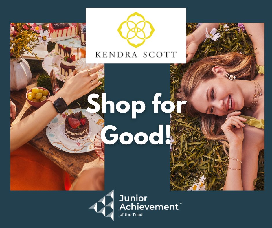 JOIN US ONLINE OR IN STORE SATURDAY 5/20 for Kendra Scott’s GIVEBACK EVENT! Purchases online can use a one-time code, and JA will receive a percentage! We will be at the Friendly Center location in Greensboro from 1-3pm.